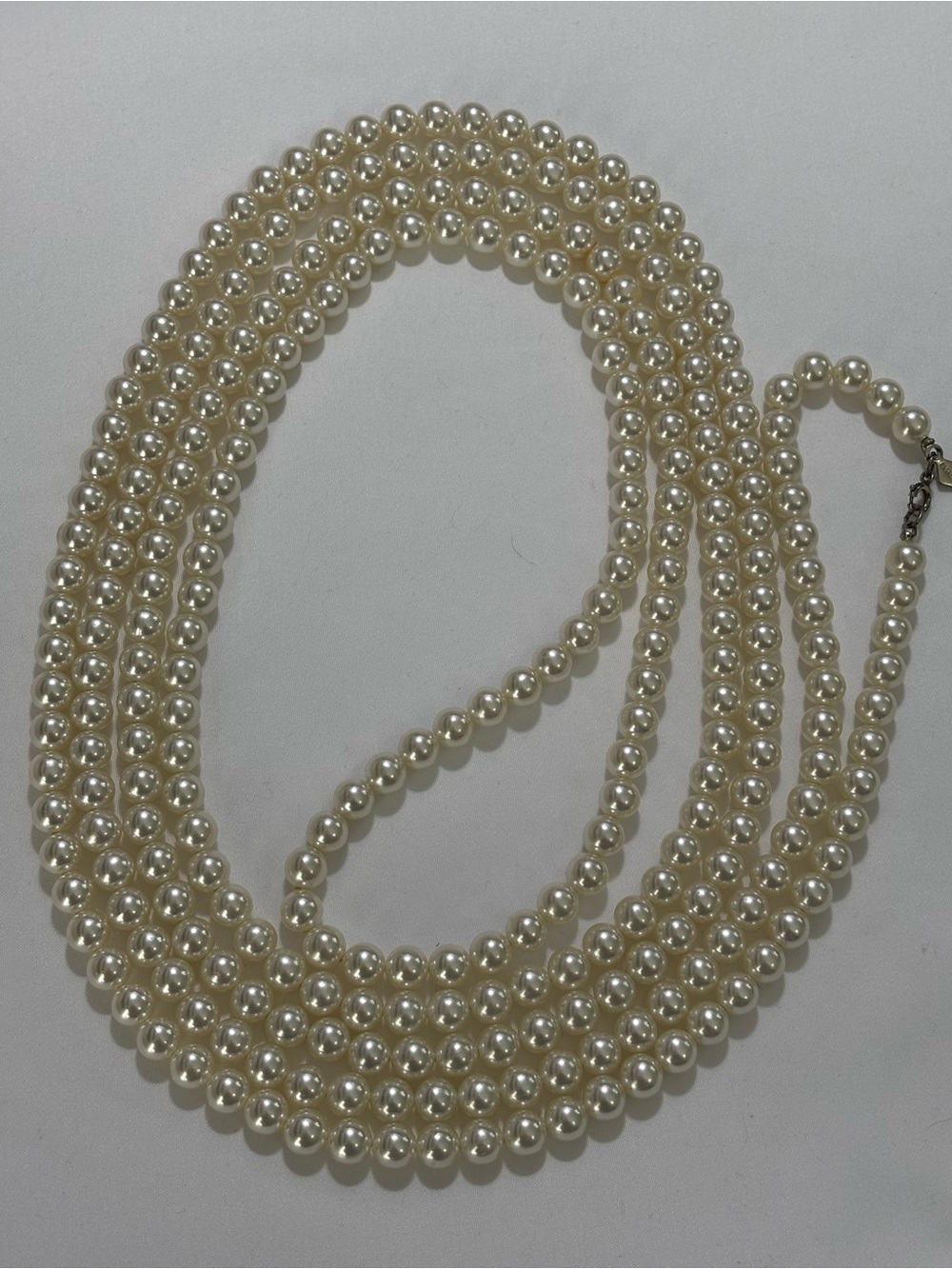 Vintage Sarah Coventry Faux Cream Pearl Necklace 84" Necklace Coquette Romantic